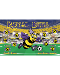 Royal Bees Soccer 13oz Vinyl Team Banner E-Z Order