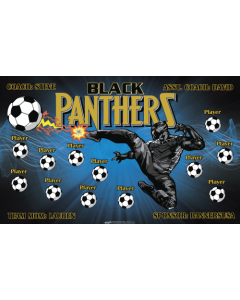 Black Panthers Soccer 13oz Vinyl Team Banner E-Z Order