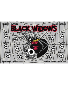 Black Widows Soccer 13oz Vinyl Team Banner E-Z Order