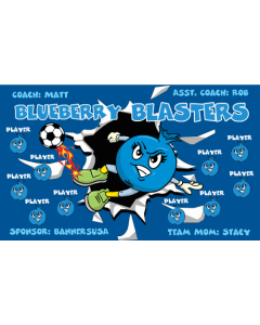 Blueberry Blasters Soccer 13oz Vinyl Team Banner E-Z Order
