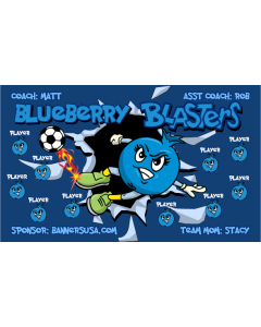 Blueberry Blasters Soccer 13oz Vinyl Team Banner E-Z Order
