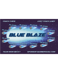 Blue Blaze Soccer 13oz Vinyl Team Banner E-Z Order