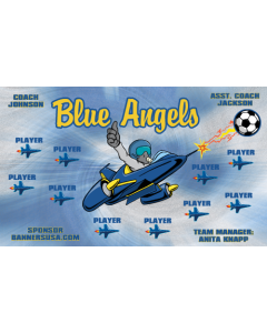 Blue Angels Soccer 13oz Vinyl Team Banner E-Z Order