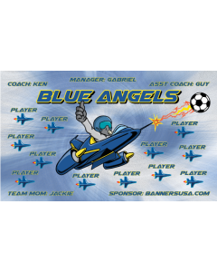 Blue Angels Soccer 13oz Vinyl Team Banner E-Z Order
