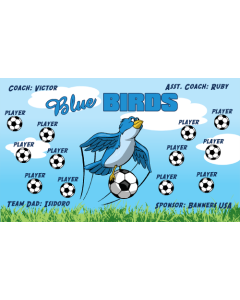 Blue Birds Soccer 13oz Vinyl Team Banner E-Z Order