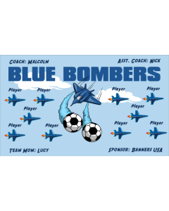 Blue Bombers Soccer 13oz Vinyl Team Banner E-Z Order
