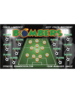 Bombers Soccer 13oz Vinyl Team Banner E-Z Order