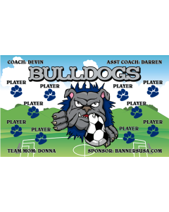 Bulldogs Soccer 13oz Vinyl Team Banner E-Z Order