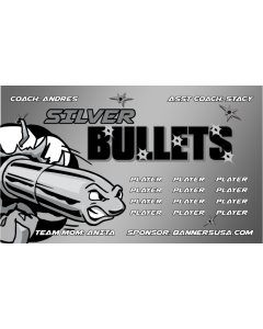 Silver Bullets Soccer 13oz Vinyl Team Banner E-Z Order