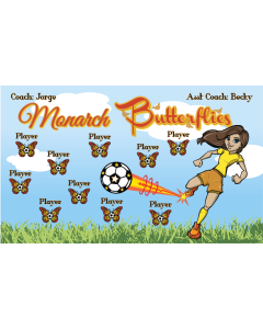Monarch Butterflies Soccer 13oz Vinyl Team Banner E-Z Order