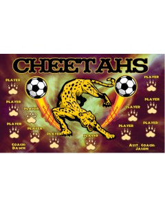 Cheetahs Soccer 13oz Vinyl Team Banner E-Z Order