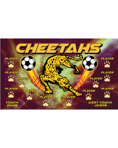 Cheetahs Soccer 13oz Vinyl Team Banner E-Z Order