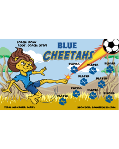 Blue Cheetahs Soccer 13oz Vinyl Team Banner E-Z Order