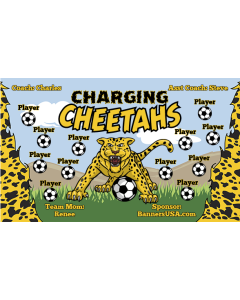 Charging Cheetahs Soccer 13oz Vinyl Team Banner E-Z Order