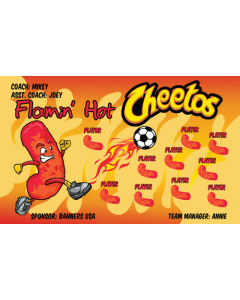 Flaming Hot Cheetos Soccer 13oz Vinyl Team Banner E-Z Order