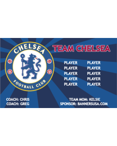 Team Chelsea Soccer 13oz Vinyl Team Banner E-Z Order