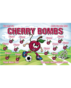 Cherry Bombs Soccer 13oz Vinyl Team Banner E-Z Order