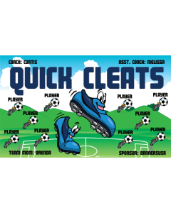 Quick Cleats Soccer 13oz Vinyl Team Banner E-Z Order