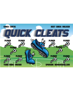 Quick Cleats Soccer 13oz Vinyl Team Banner E-Z Order