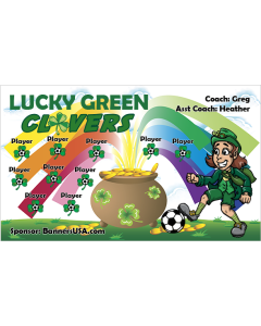 Lucky Clovers Soccer 13oz Vinyl Team Banner E-Z Order