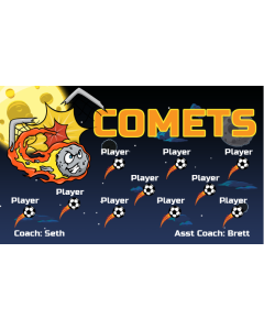 Comets Soccer 13oz Vinyl Team Banner E-Z Order