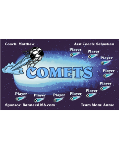 Comets Soccer 13oz Vinyl Team Banner E-Z Order