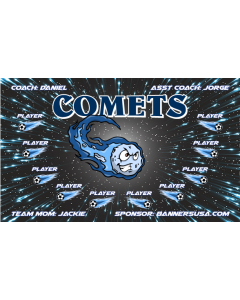 Comets Soccer 13oz Vinyl Team Banner E-Z Order