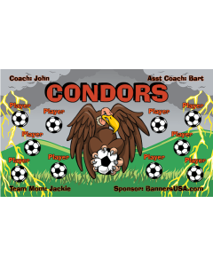 Condors Soccer 13oz Vinyl Team Banner E-Z Order