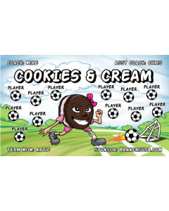 Cookies & Cream Soccer 13oz Vinyl Team Banner E-Z Order