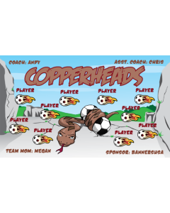 Copperheads Soccer 13oz Vinyl Team Banner E-Z Order