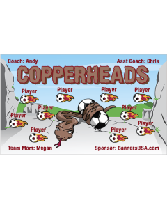 Copperheads Soccer 13oz Vinyl Team Banner E-Z Order