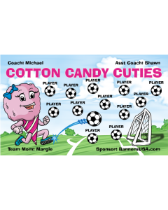 Cotton Candy Cuties Soccer 13oz Vinyl Team Banner E-Z Order