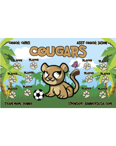 Cougars Soccer 13oz Vinyl Team Banner E-Z Order