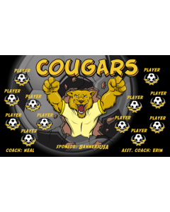 Cougars Soccer 13oz Vinyl Team Banner E-Z Order