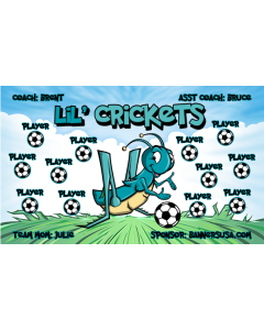 Lil' Crickets Soccer 13oz Vinyl Team Banner E-Z Order