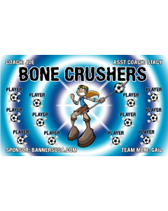 Bone Crushers Soccer 13oz Vinyl Team Banner E-Z Order