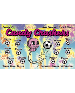 Candy Crushers Soccer 13oz Vinyl Team Banner E-Z Order