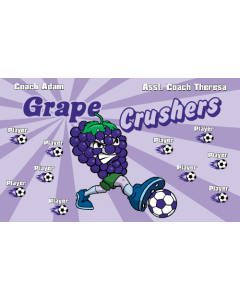 Grape Crushers Soccer 13oz Vinyl Team Banner E-Z Order