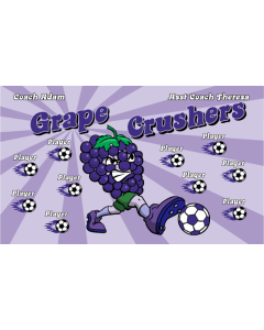 Grape Crushers Soccer 13oz Vinyl Team Banner E-Z Order