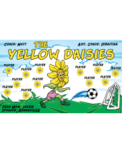 Yellow Daisies Soccer 13oz Vinyl Team Banner E-Z Order