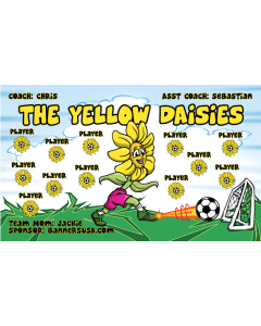 Yellow Daisies Soccer 13oz Vinyl Team Banner E-Z Order