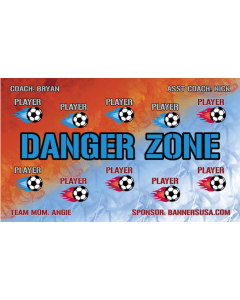 Danger Zone Soccer 13oz Vinyl Team Banner E-Z Order