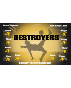 Destroyers Soccer 13oz Vinyl Team Banner E-Z Order