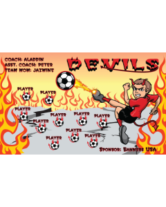 Devils Soccer 13oz Vinyl Team Banner E-Z Order