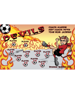 Devils Soccer 13oz Vinyl Team Banner E-Z Order