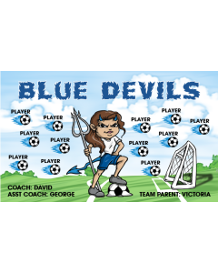 Blue Devils Soccer 13oz Vinyl Team Banner E-Z Order