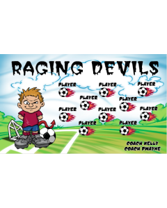 Raging Devils Soccer 13oz Vinyl Team Banner E-Z Order