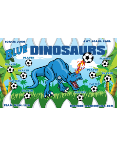 Blue Dinosaurs Soccer 13oz Vinyl Team Banner E-Z Order