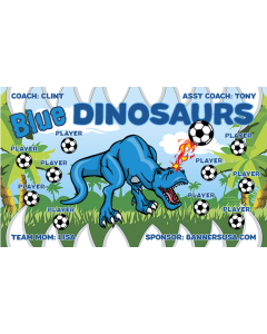 Blue Dinosaurs Soccer 13oz Vinyl Team Banner E-Z Order