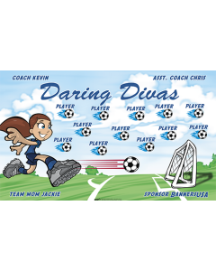 Daring Divas Soccer 13oz Vinyl Team Banner E-Z Order